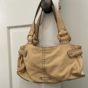 Cole Haan Tan Pebbled Leather Shoulder Bag